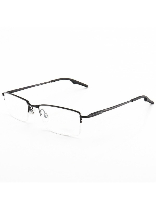 Armação de Óculos Retangular Meio Aro Wingback Preto